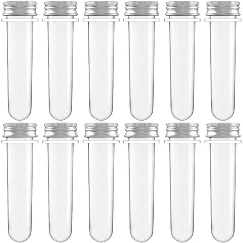 12 Pcs Plastic Test Tubes 45 ml for Scientific Experiments, Party Decoration, Candy, Bath Salt, Dice Display