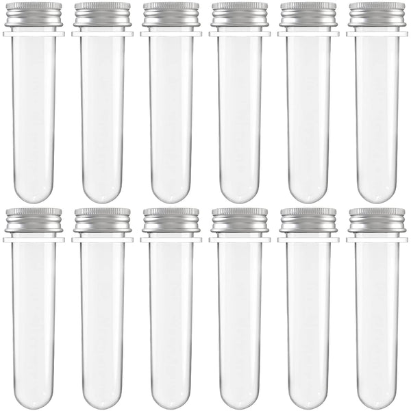 12 Pcs Plastic Test Tubes 45 ml for Scientific Experiments, Party Decoration, Candy, Bath Salt, Dice Display