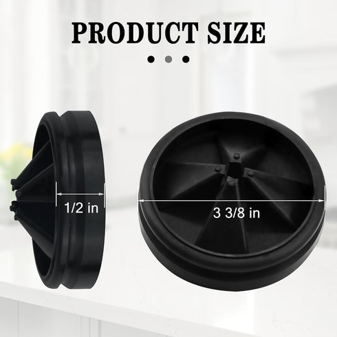 Garbage Disposal Splash Guard, 1-Pack Upgraded for InSinkErator Evolution Series QCB-AM Sink Baffle Drain Cover, Removable Quiet Collar Drain Plugs, Garbage Disposer Accessories 3 3/8" (Black 1 pcs)