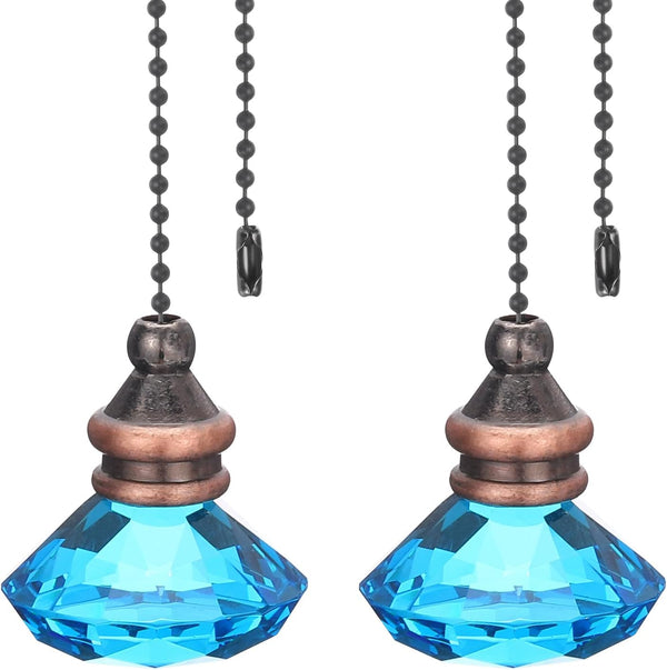 PATIKIL Ceiling Fan Pull Chain, 2 Pack 12" Decorative Diamond Pendant Chain