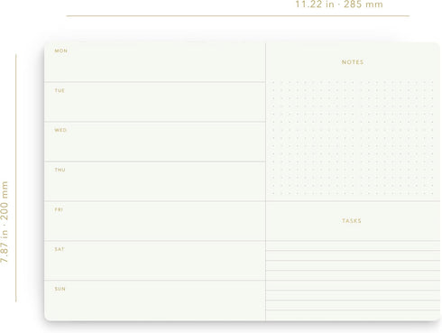 Elegant Undated Week Planner Pad, Tear Off Sheets, Minimalist Weekly To Do List Notepad, Daily Schedule Desk Planner -