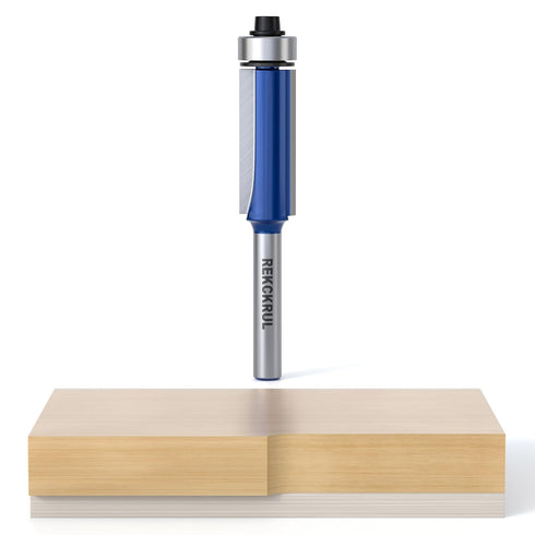 Professional Flush Trim Router Bit Set, 1/4 Inch Shank Bottom Bearing, Carbide
