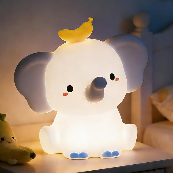 Attivolife Elephant Night Light, Cute Elephant Squishy Silicone Touch Lamp, Nursery Bedside