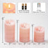 3 Pack Homemory Flameless Candles with String Lights, Embedded Fairy String Lights LED Candles, Electric Flickering