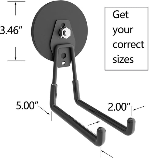 Large Heavy Duty Magnetic Hooks, Utility Hooks for Garden Tools, Steel Pegboard, Anti-Scratch EV Charger Holder