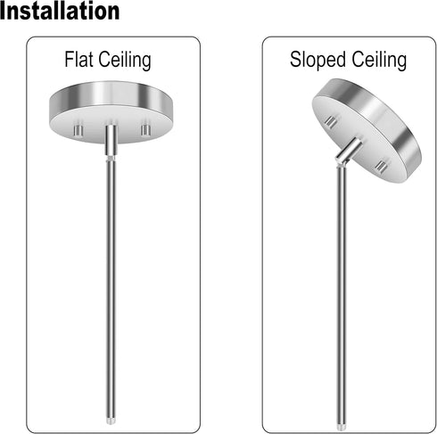 8 M10 180 Pieces Threaded Extension Poles Lighting Fixture Downrods Stems & Degrees Sloped Ceiling Adapter Kits
