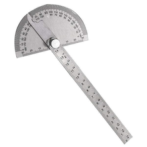 Stainless Steel Protractor | 180 Degrees Angle Ruler Finder, 140mm Durable Metal Measuring Tool