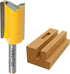 POWERTEC Tungsten Carbide Tipped Double Flute Straight Router Bit, 1/4 " Shank,