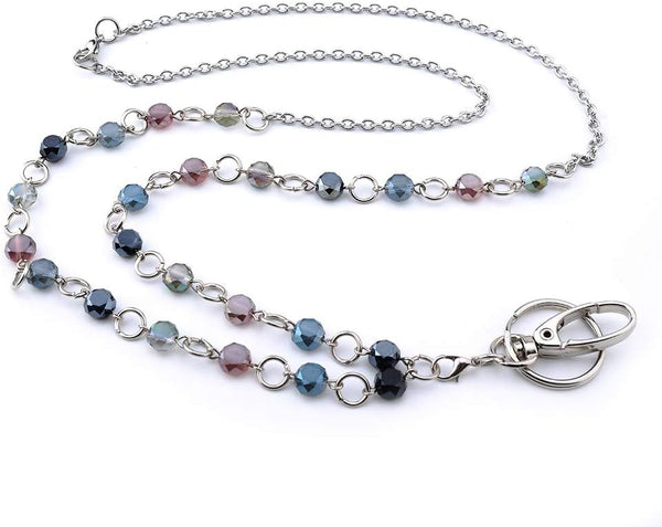fashion Keys Lanyards Necklaces, Stainless Steel Chain ID Lanyard Badge