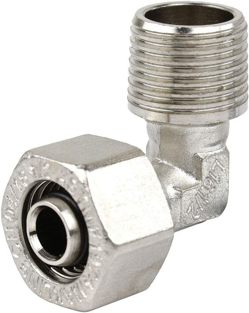 Maxline 90 Degree Elbow Fitting 1/2 Tubing x 1/2" Male NPT for Compressed Air Piping M8085