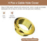 uxcell 4Pcs Cable Hole Cover, 1 inch(25mm) ABS Gold Cord Grommet Organizer for Office Desktop Wire, Cable Management