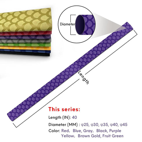 Accering Heat Shrink Tubing, Fishscale Pattern for Fishing Rod Wrap Grip and Kitchen Supplies (f25mm, L3.3ft, Brown