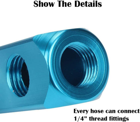 Beduan 1/4" 5 Way 8 Port Aluminum Air Hose Inline Manifold Block Splitter (Pack of 2)