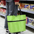 JIEOU Folding Shopping Bag With Wheels, Waterproof Grocery Carts, Reusable Portable Trolley Bags for Shopping