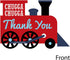 Set 12 Big Dot of Happiness Railroad Party Crossing - Shaped Cards - Steam Train Birthday or Baby Shower Thank You Note