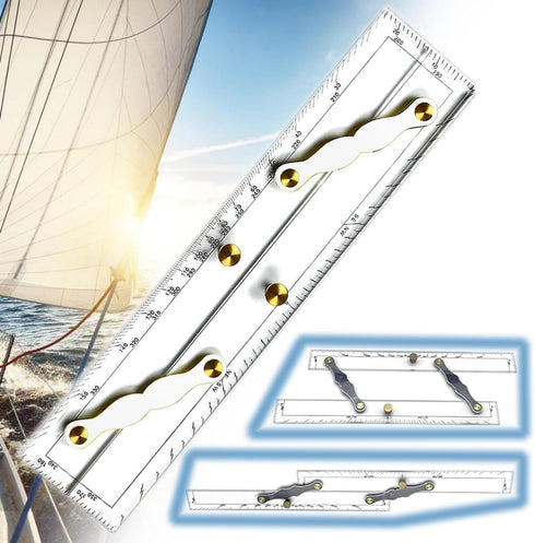 Generic 12" Marine Navigation Parallel Ruler - Parallel Ruler for BoatClear Acrylic
