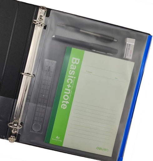 YoeeJob 30 Packs Binder Pockets for 3 Ring, Clear Zipper Binder Inserts for Office, School File Organization