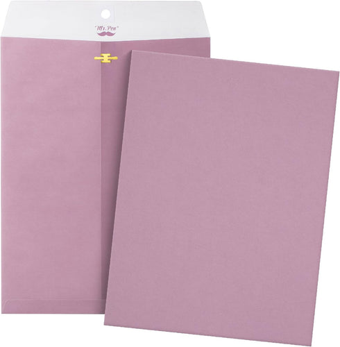 Mr. Pen- Clasp Envelopes, 18 Pack, 9" x 12", Purple Kraft Letter Size Envelopes, Clasp and Gummed Closure Envelopes