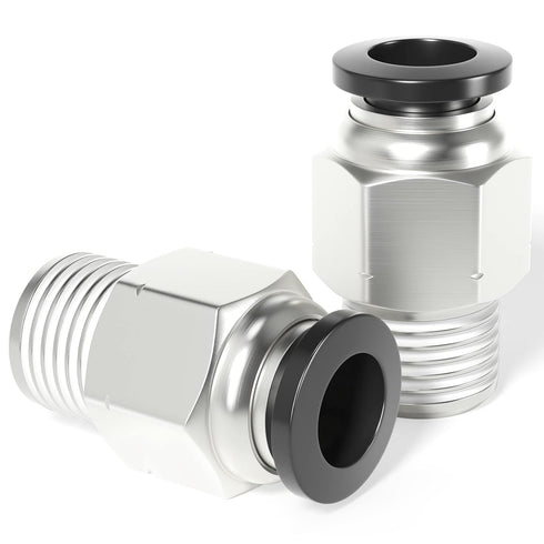 TAILONZ PNEUMATIC Male Straight 10mm Tube OD x 1/8 Inch NPT Thread Push to Connect Fittings (Pack of 10)