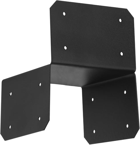4 Pcs Black Joist Anchor Connector for 6×6 Post, 11 Gauge Adjustable Post Cap Roof Tie Header Hanger