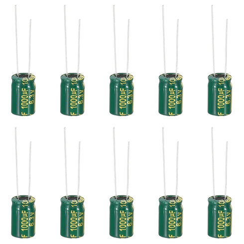 PATIKIL 6.3V 1000uF Electrolytic Capacitors, 10Pcs Aluminum High Frequency Capacitors for TV, LCD Monitor,