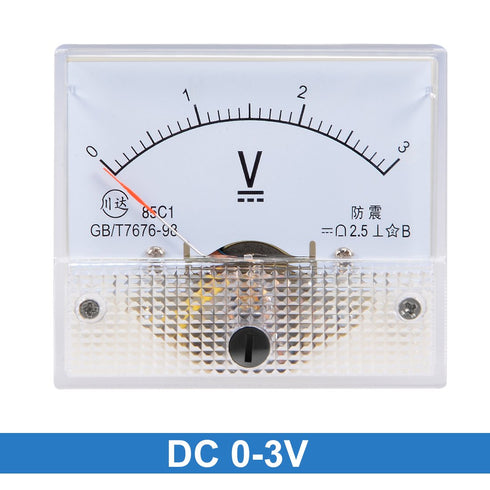 uxcell DC 0-3V Analog Panel Voltage Gauge Volt Meter 85C1 2.5% Error Margin