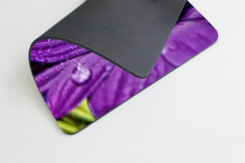 Smooffly Mouse Pad, Purple Daisy Rectangle Mouse Mat Design, Natural Eco Rubber Computer Desk Stationery Accessories