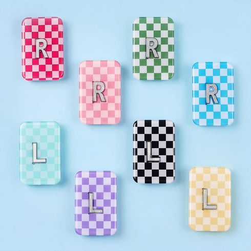 AceOrbit 8 Pack 1.5x1 Inch Plaid X-Ray Markers, Resin with L and R