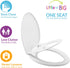 Little2Big Toilet Seat with Built-In Potty Training Seat, Slow Close, Durable Plastic, Made in USA, ELONGATED, White