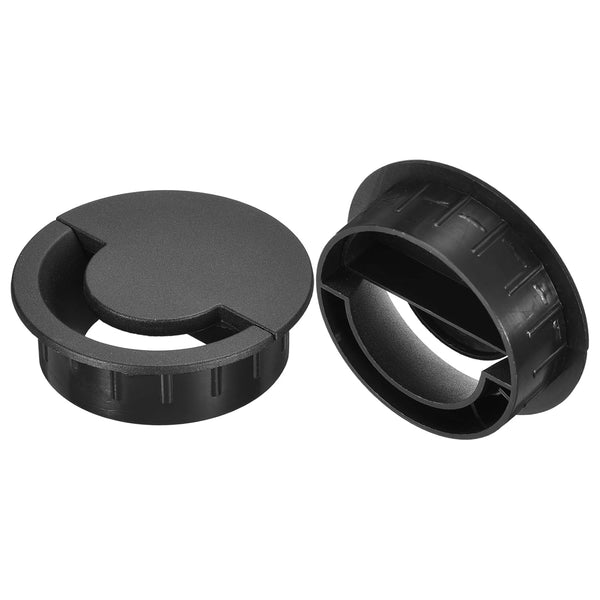 uxcell 2Pcs Cable Hole Cover, 3-5/32"(80mm) ABS Arc Desk Wire Cord Grommet for Office Computer Desk Organizer