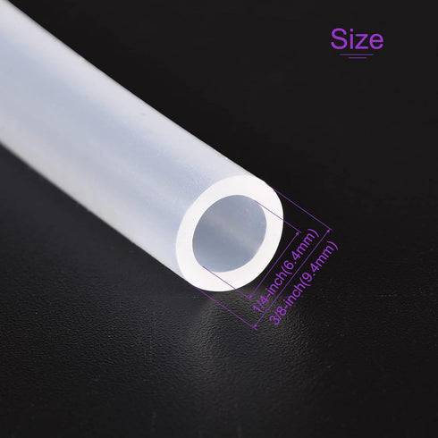 DMiotech 1/4" ID 3/8" OD 3.3 Feet Clear Silicone Tube, Industrial Tubing for Water Air Pump