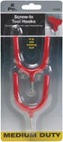 Do it Best (Pack 2) Red Vinyl Coated Screw In Double Tool Hook