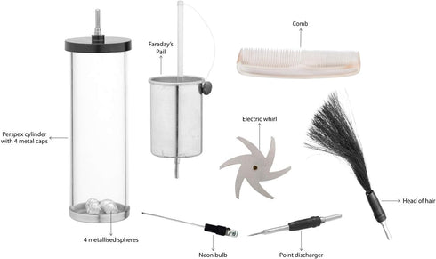 7-Piece Set Eisco - Electrostatics Kit for Use with Van de Graaff and Wimshurst Machines for Static Charge Experiments