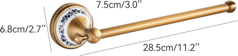 Hand Towel Bar for Bathroom Antique Bronze Brass, Rustproof Wall Mounted Towel Rack Hanger Bathroom Hardware Accessories Towel Holder,Porcelain Design by PEONYBATH