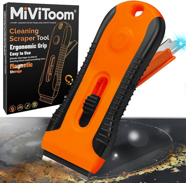 MIVITOOM Non Scratch Oven Hob Cleaner with Storage Box, Multi-Surface Cleaning Tool -