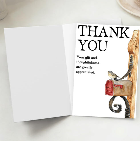 ATTLVV Gift Thank You Card, Thank You Card for Gift, Appreciation Card with Red Envelope and Gold Seal Sticker