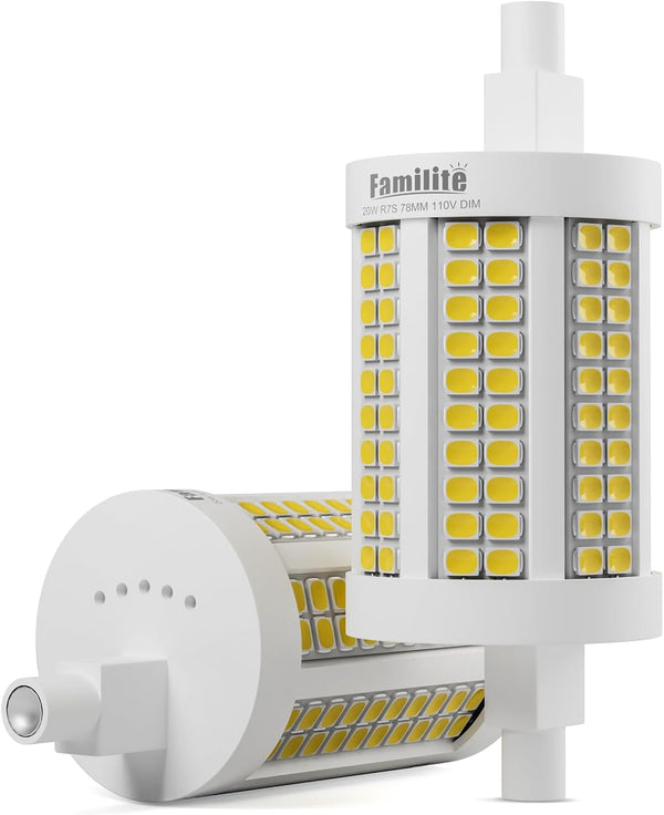 R7S LED Bulb 78MM, 20W Dimmable J78 Flood Light, 150W Halogen T3 Replacement, Natural White 4000K, Pack of 2