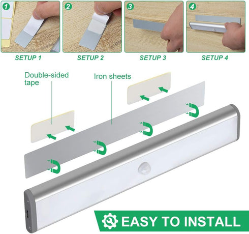 Lighting,Closet Counter Closet Light(3Pack) LEPOTEC LED Under Cabinet Lights Motion Sensor Light Rechargeable Cabinet