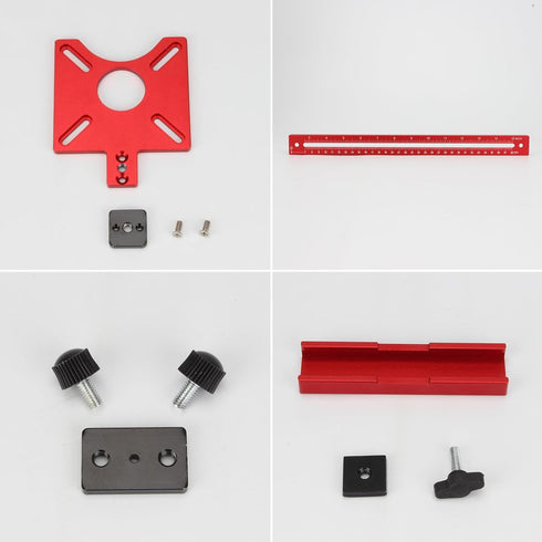 YINSHCO 24 4 1 in Router Milling Groove Bracket, Aluminum Alloy Router Circle Cutting Jig Multifunctional Cabinet