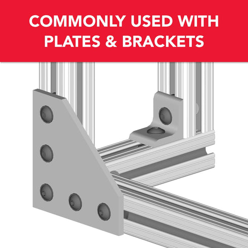 8020 10 Pack Steel Standard Slide in T-Nut for 80/20 Aluminum Extrusion T Slot Accessories