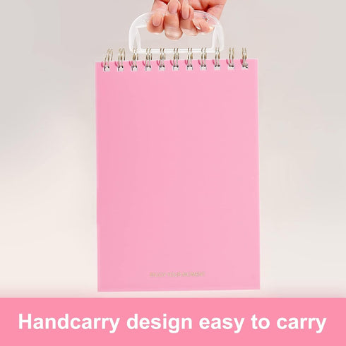 Yoment Top Spiral Notebooks, 6" x 8.5", College Ruled, 160 Lined Pages, Waterproof Cover, Pink