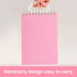 Yoment Top Spiral Notebooks, 6" x 8.5", College Ruled, 160 Lined Pages, Waterproof Cover, Pink