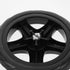 2-pack Luxshiny Rolling Cart Wheels, Black Plastic Replacement Wheels for Folding Shopping Carts, Universal Utility