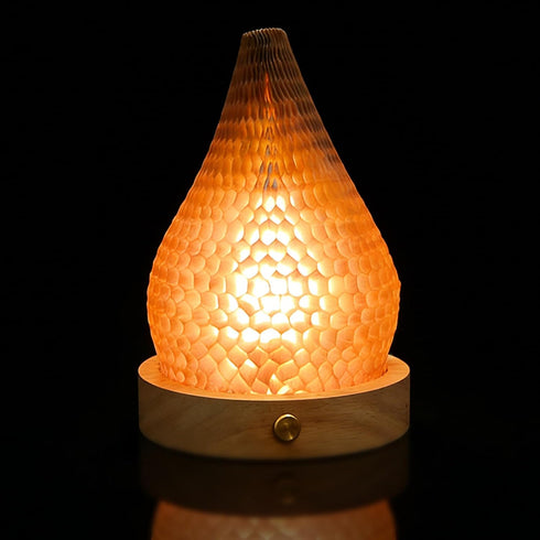 Modern Night Light Fixture Honeycomb Paper Minimalist Style LED Table Lamp Dimmable