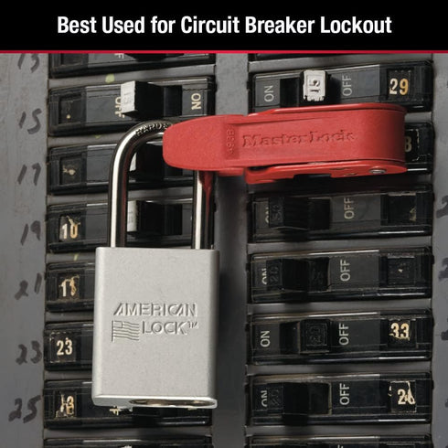 Master Lock Red Electrical Box Circuit Breaker Lockout, Tagout for Standard Toggles, 493B