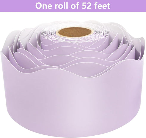 Lavender Bulletin Board Border Light Purple Scalloped Border Trim for Classroom 52ft One Roll