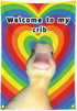 FULAISMGS Welcome to My Crib Flag 2x3 Feet Funny Flags Pride decor for
