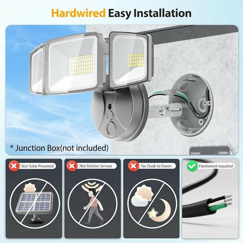 75W 7000LM IP65 6500K Onforu LED Security Light, Brightness Outdoor Flood Light Fixture Switch Controlled, Waterproof