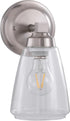 Aspen Creative 62732-09-1, 5" One-Light Metal Bathroom Vanity Wall Light Fixture, Wide, Transitional Design in Satin