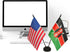 Set US American & Kenya Friendship Table Flag, Flags For Room Display,American & Kenya Twin Desk Flag